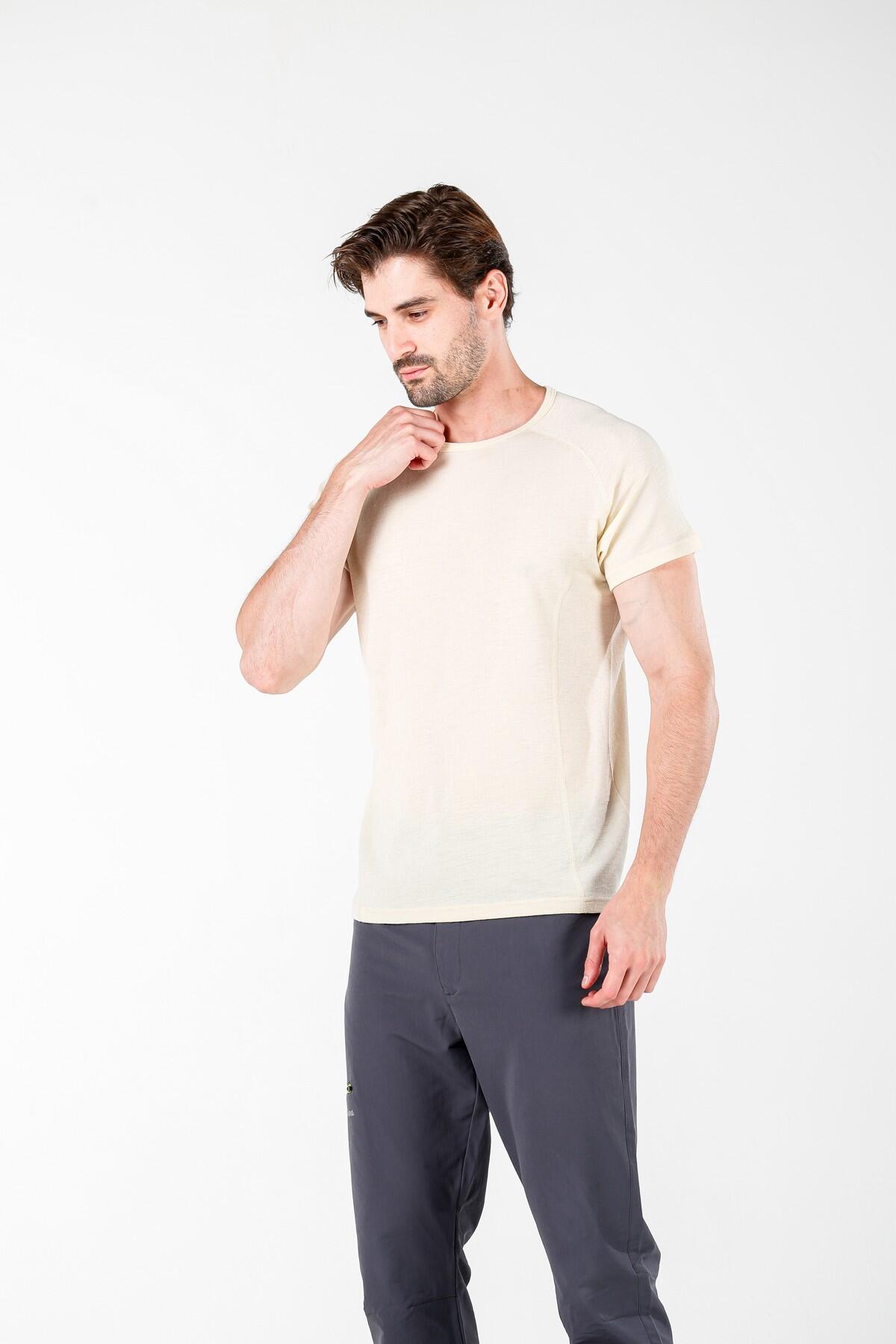 Berg - 100% Wełny Merino Koszulka (195 g/m²) XL, Kremowy