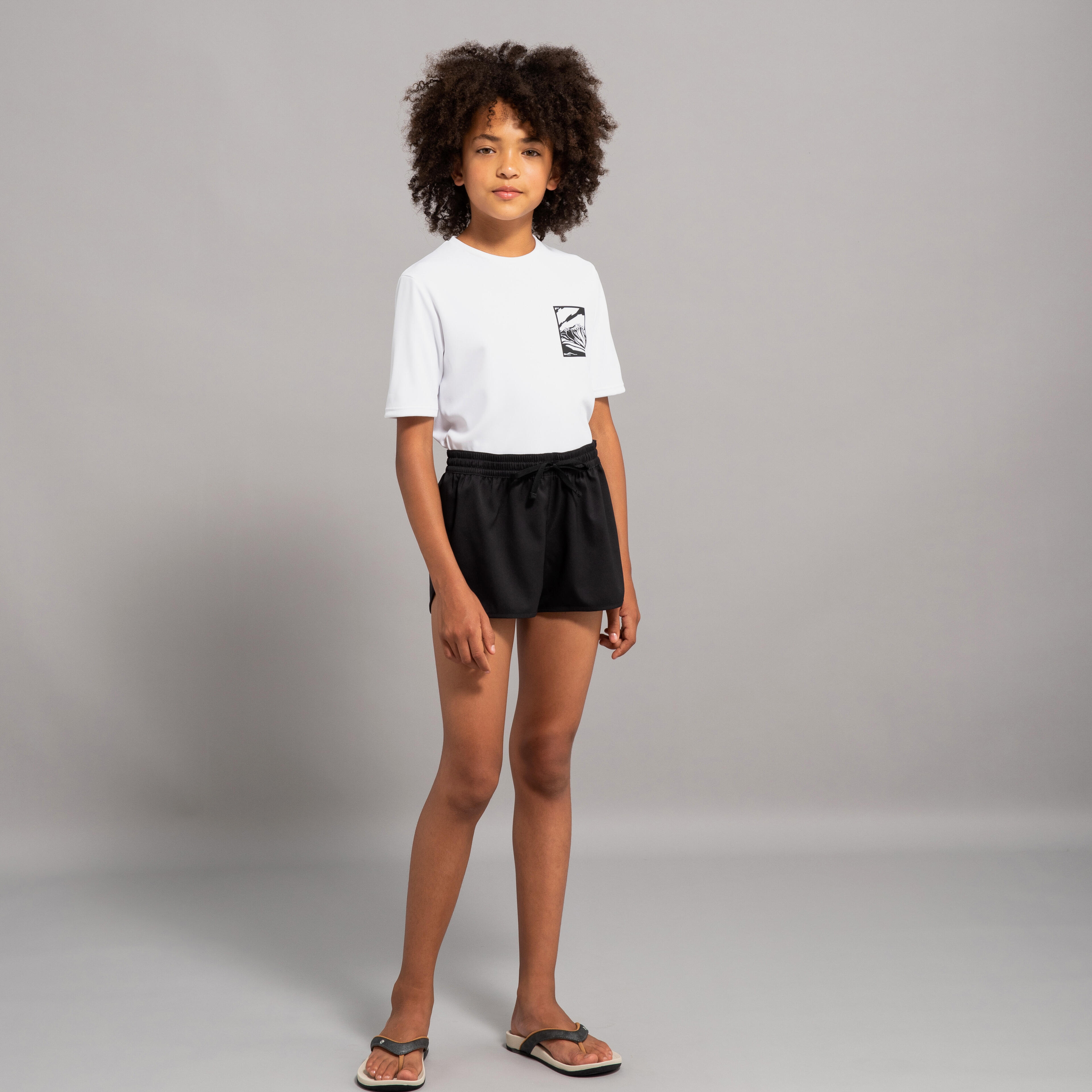 Koszulka UV surfingowa dla dzieci Decathlon Water T-shirt 100 Skate krótki rękaw
