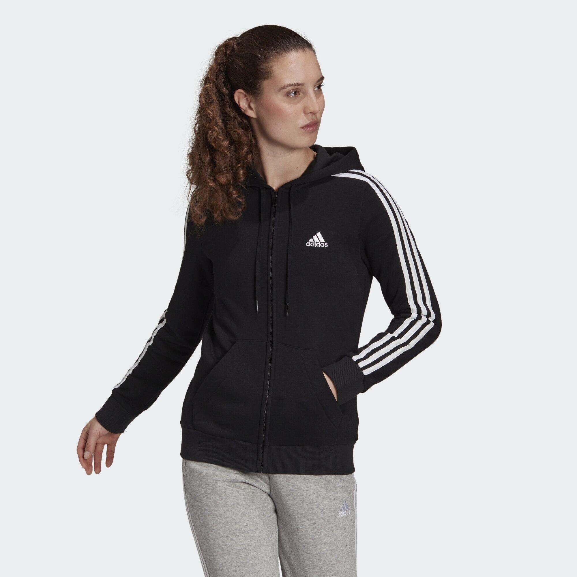 Bluza z Kapturem I Suwakiem Na Całej Długości Essentials Fleece 3-Stripes Rozmi…