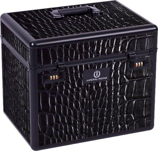 Imperial Riding Grooming Box Shiny - Black / Black Croco