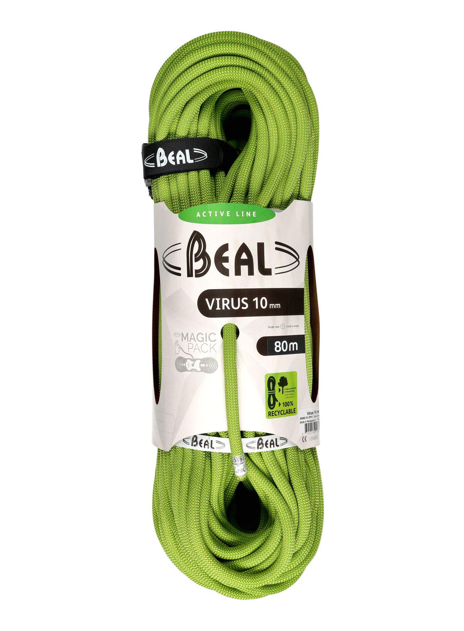 Lina dynamiczna Beal Virus 10 mm 80 m - solid green
