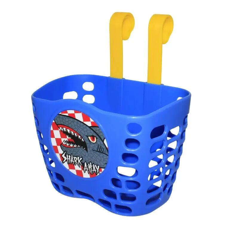 Przedni koszyk rowerowy z mocowaniem Popręgka na kierownicy dziecięcej P2R shark
