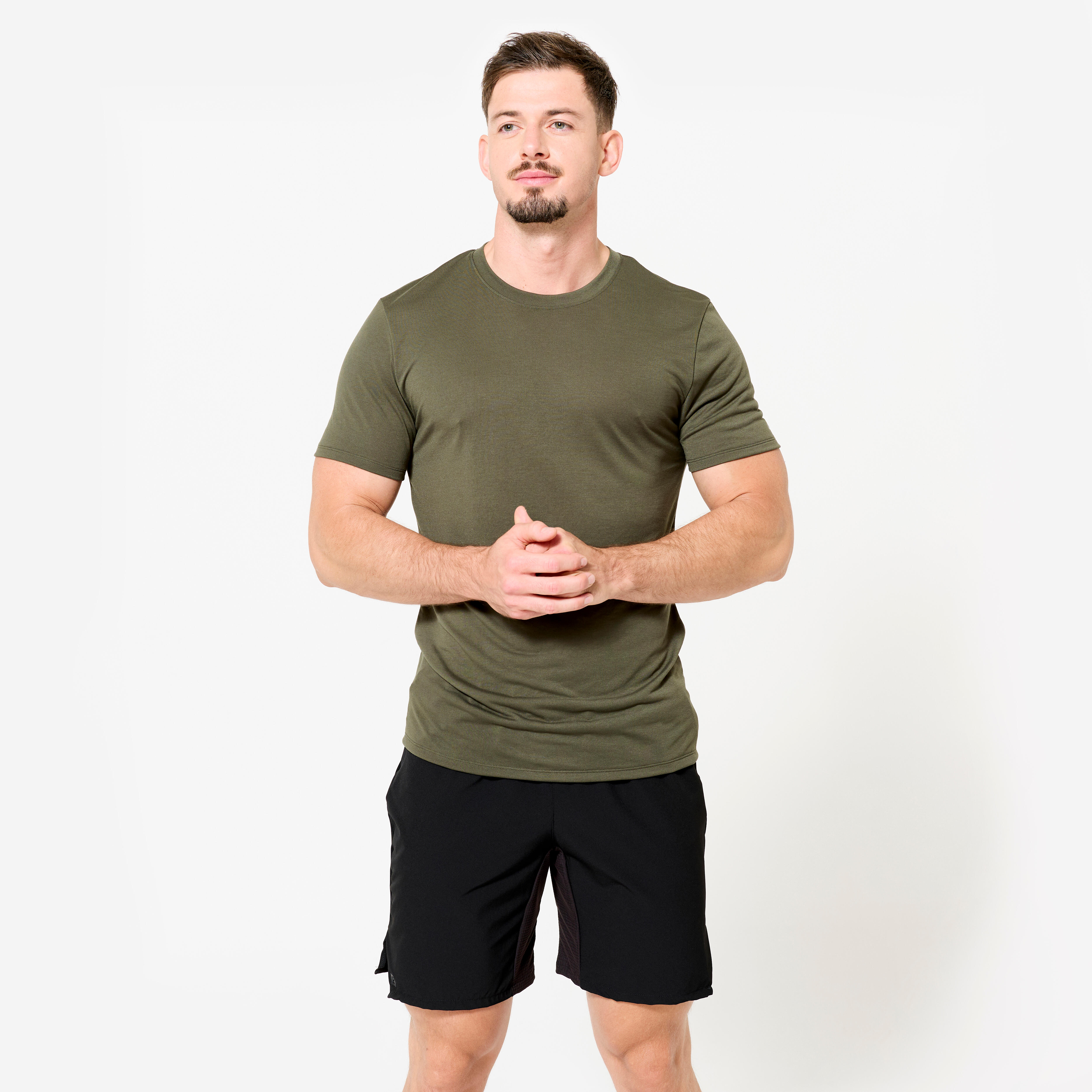 Koszulka fitness męska Domyos slim krótki rękaw