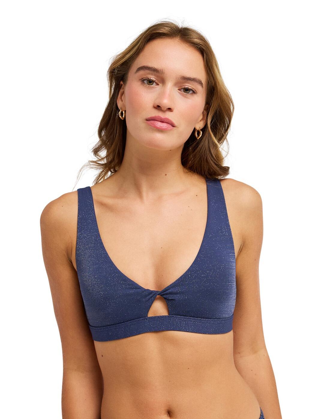 Zdjęcia - Kąpielówki / strój kąpielowy Roxy Stanik bikini typu bralette dla Kobiety  SHINE Niebieski Niebieski S 