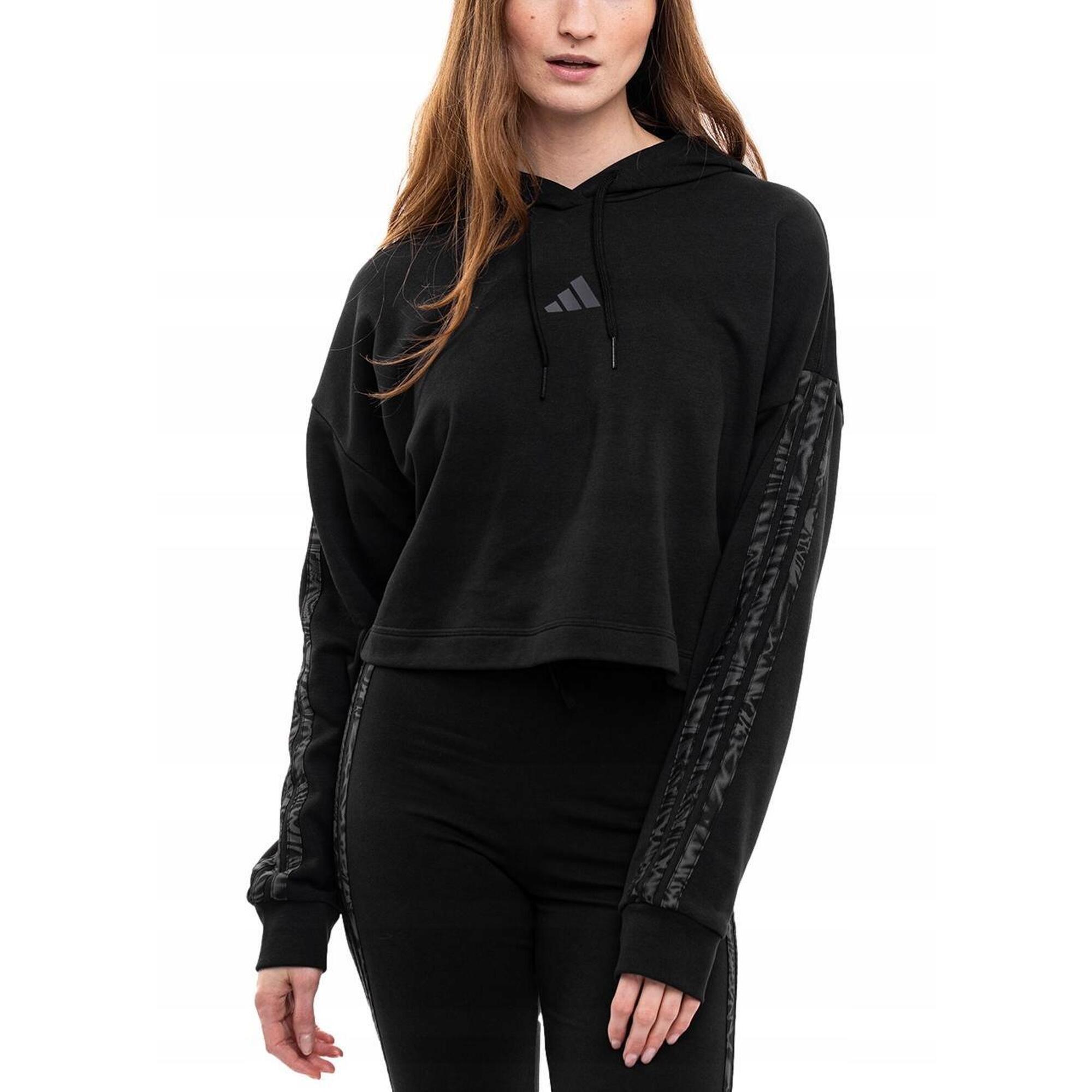 Bluza Damska adidas z Kapturem Krótka Bawełniana Sportowa Hoodie roz. XL