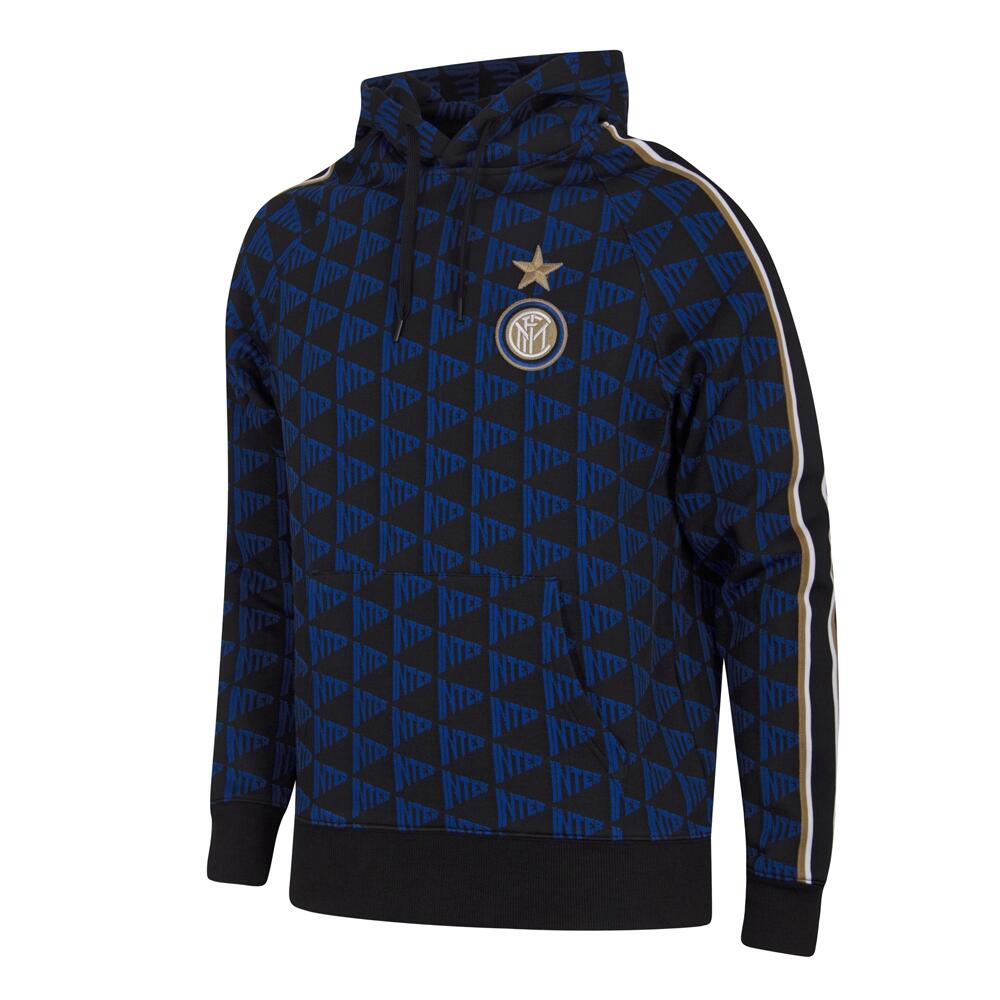 Bluza dla dorosłych z kapturem - Dorosły - Inter Mediolan All Over - Czarny