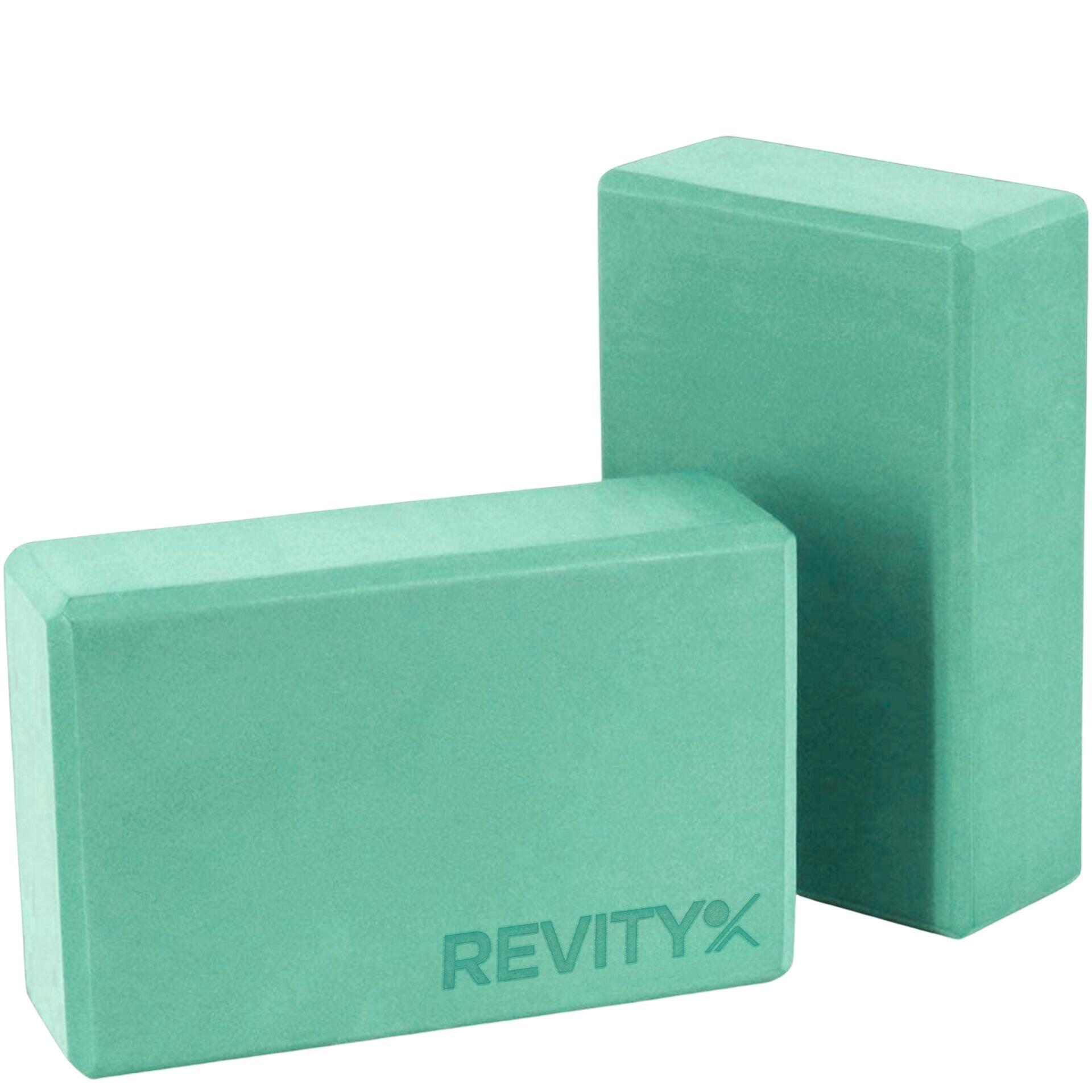 Kostki do jogi Revity 23x15x7.5 cm EVA 2 szt. z planem treningowym PDF
