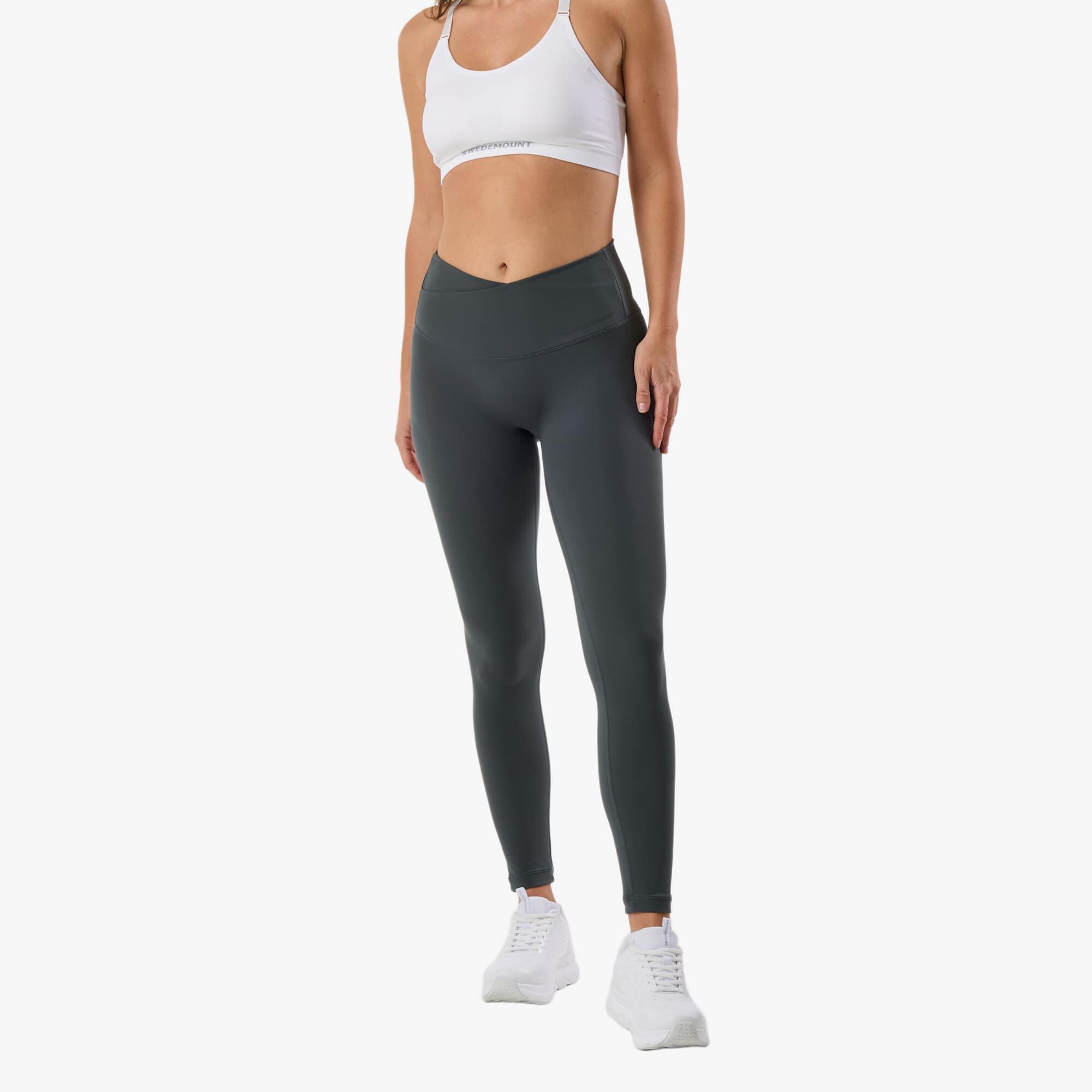 Długie legginsy treningowe damskie Swedemount Core Wrap szybkoschnące