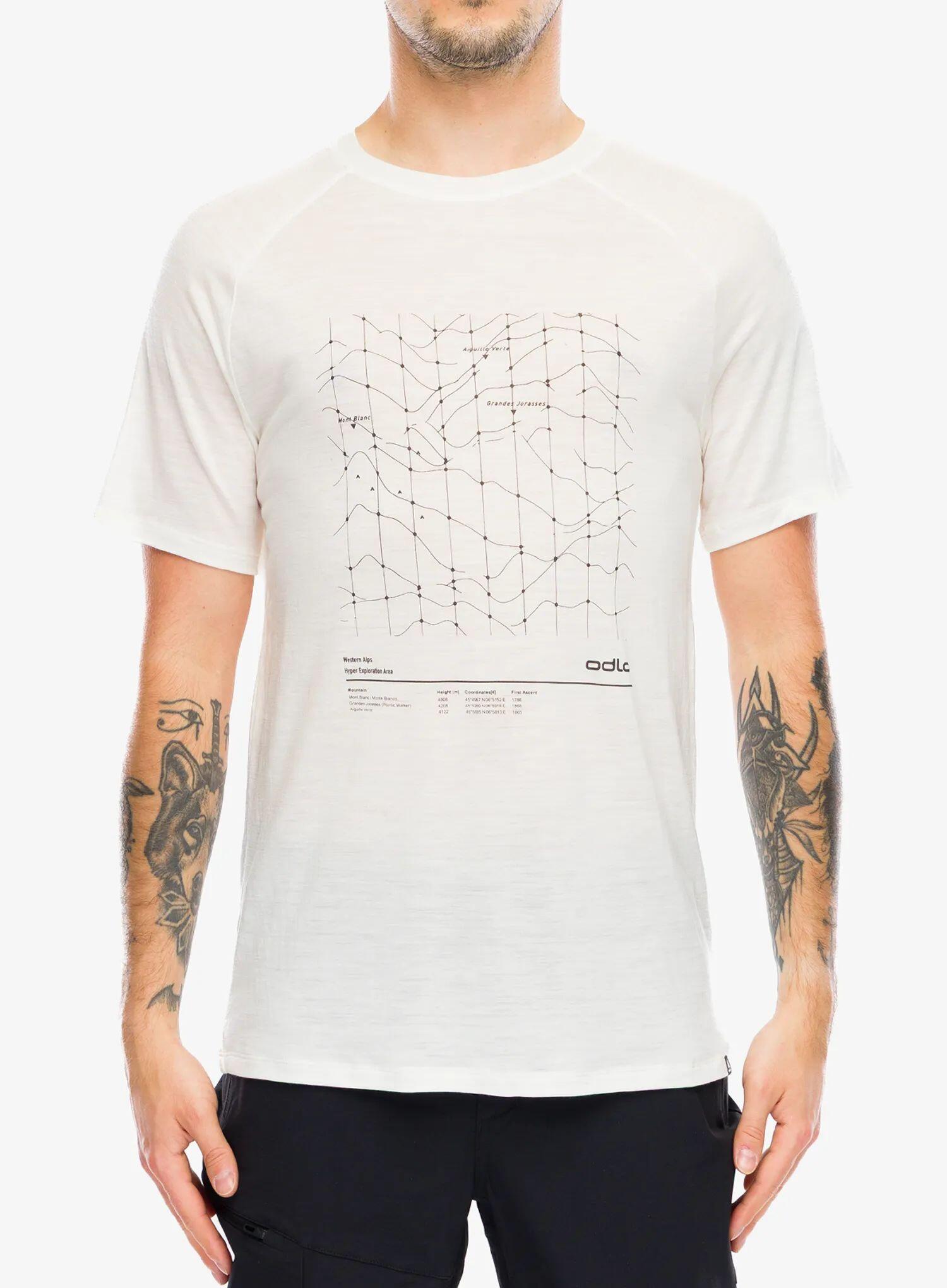 Koszulka merino Odlo Merino Tencel Hyper Map Crew Neck S/S