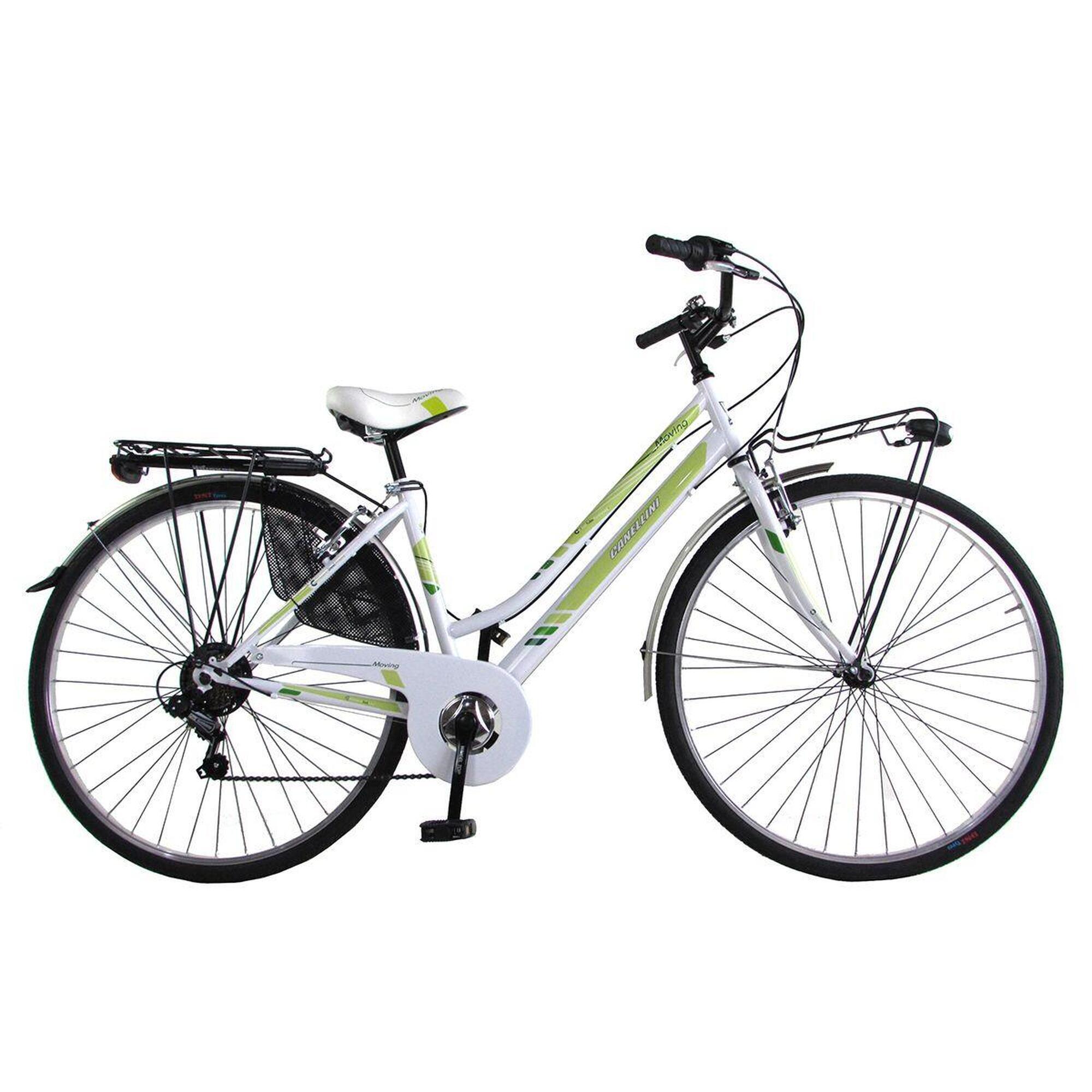 Rower miejski Canellini MOVING 28 kobieta - Biały/Zielony