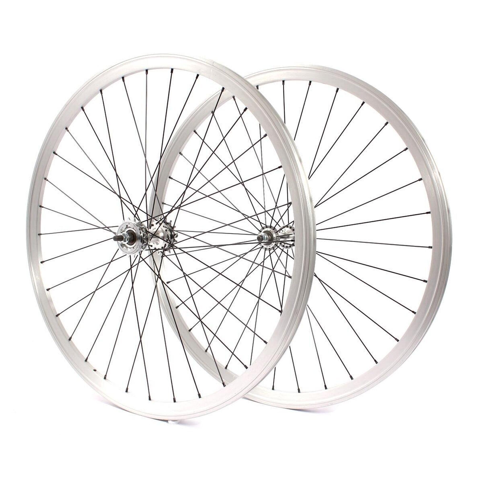 Zestaw Kołowy Fixie 28 Srebrny Khebikes