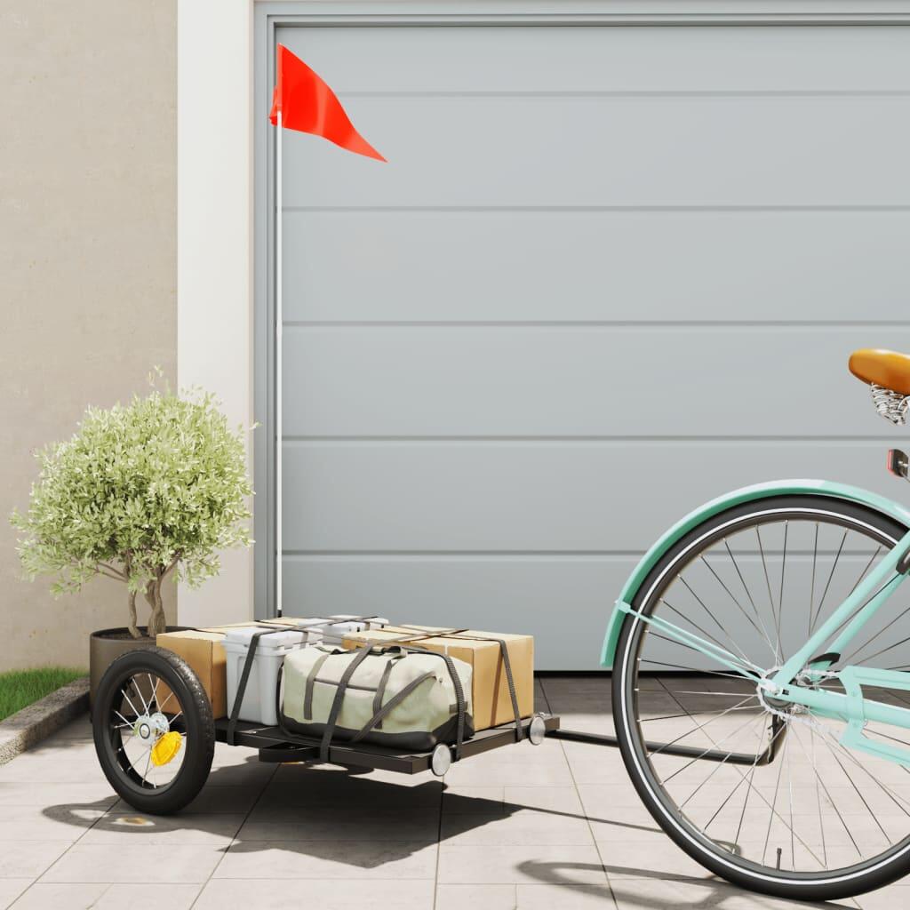 VidaXL Przyczepka rowerowa 122x53x28 cm żelazo czarna