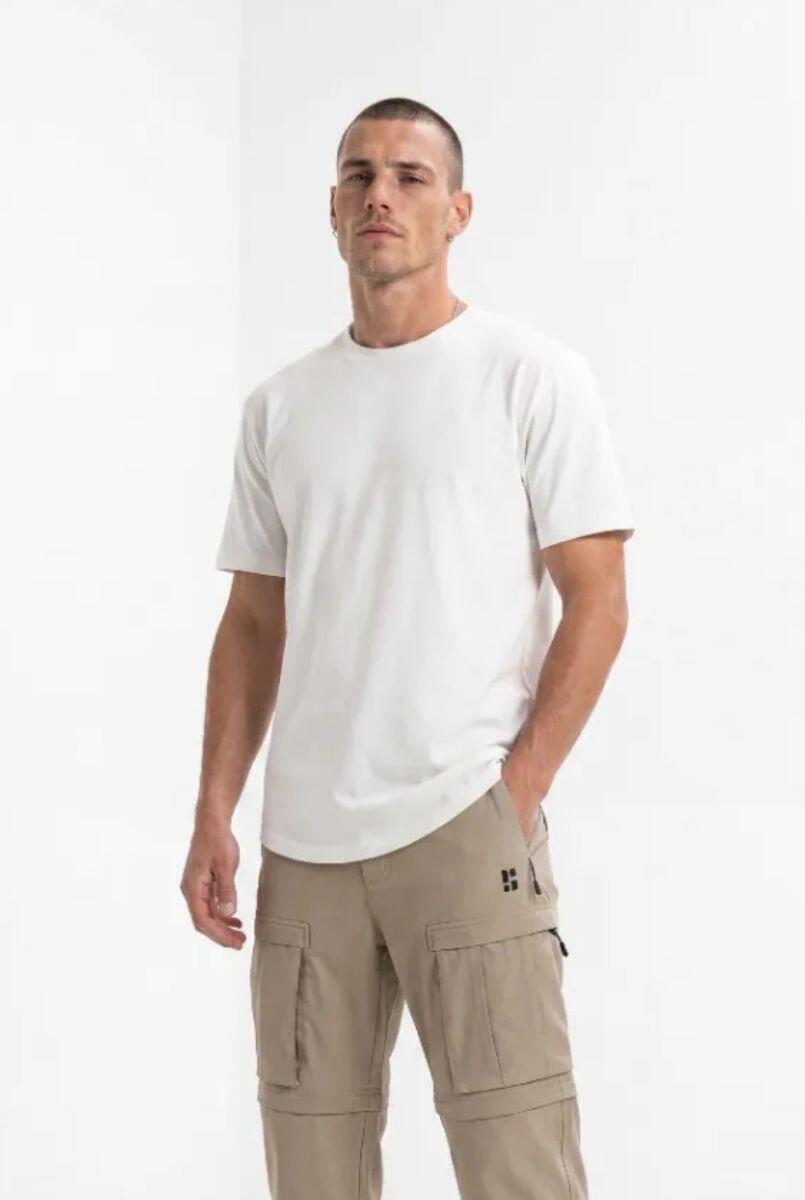Poederbaas męski T-shirt outdoor z wełny merino SOLX Off White
