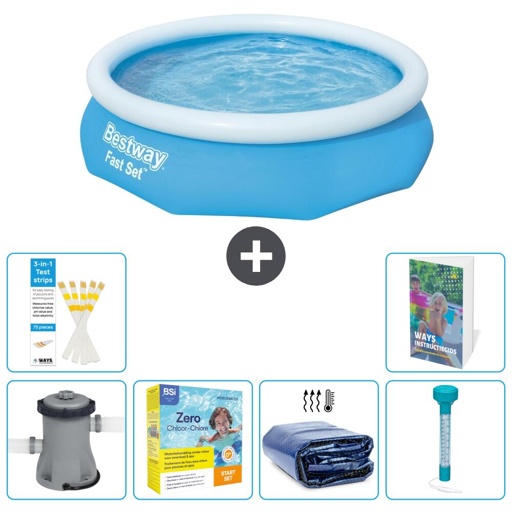 BESTWAY Basen Fast Set Okrągły - 305x76 cm - 7-częściowy S184