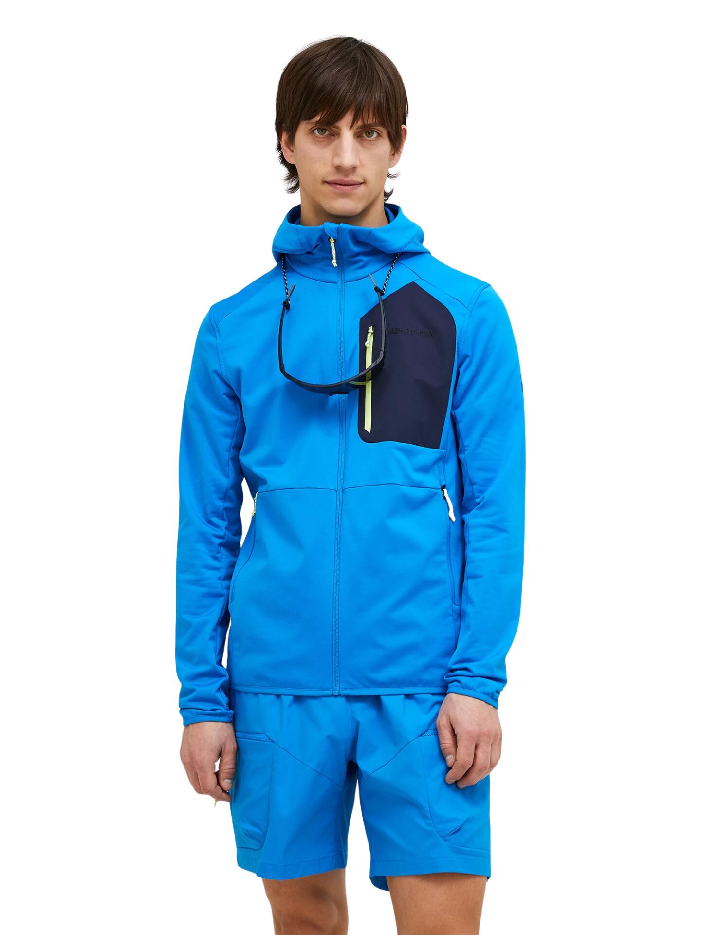 Bluza Peak Performance męska Utility Light Zip Hood niebieska - L