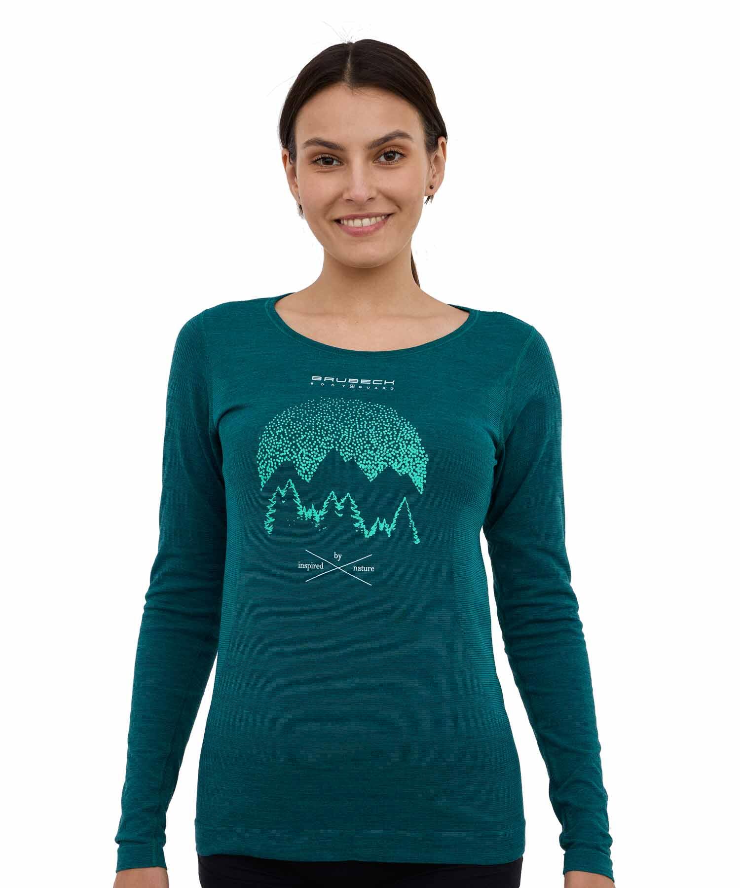Koszulka damska z długim rękawem wełniana Brubeck OUTDOOR WOOL PRO