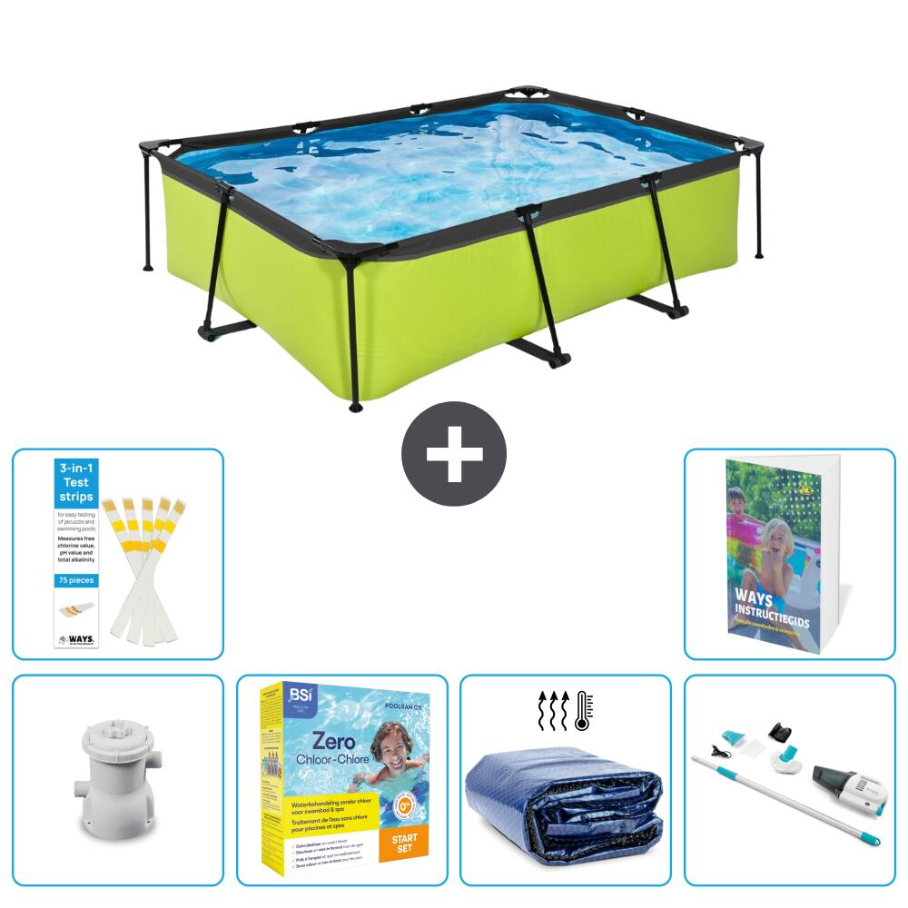 EXIT TOYS Basen Prostokątny - 220x150x65 cm - 7-częściowy S196