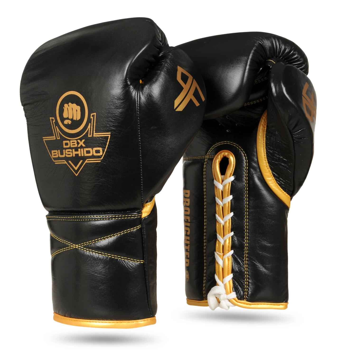 Wiązane rękawice bokserskie wielowarstwowe ProFighter Gold DBX Bushido