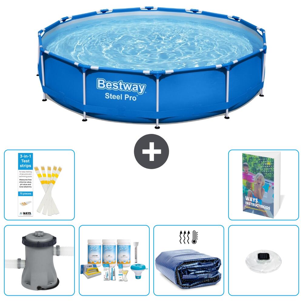 BESTWAY Basen Steel Pro Okrągły - 305x76 cm - 7-częściowy S228