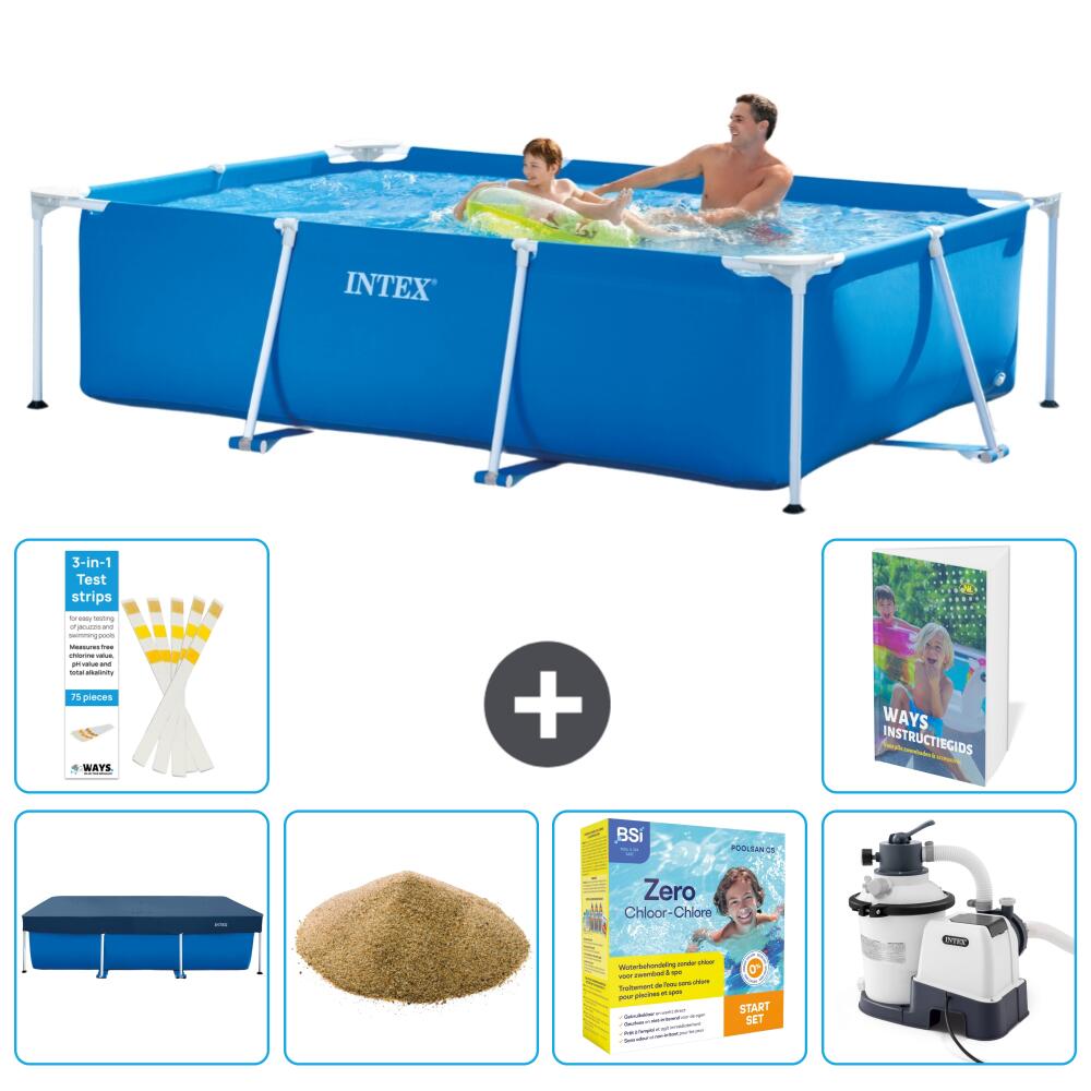 INTEX Basen ze stelażem Prostokątny - 260x160x65 cm - 7-częściowy S170