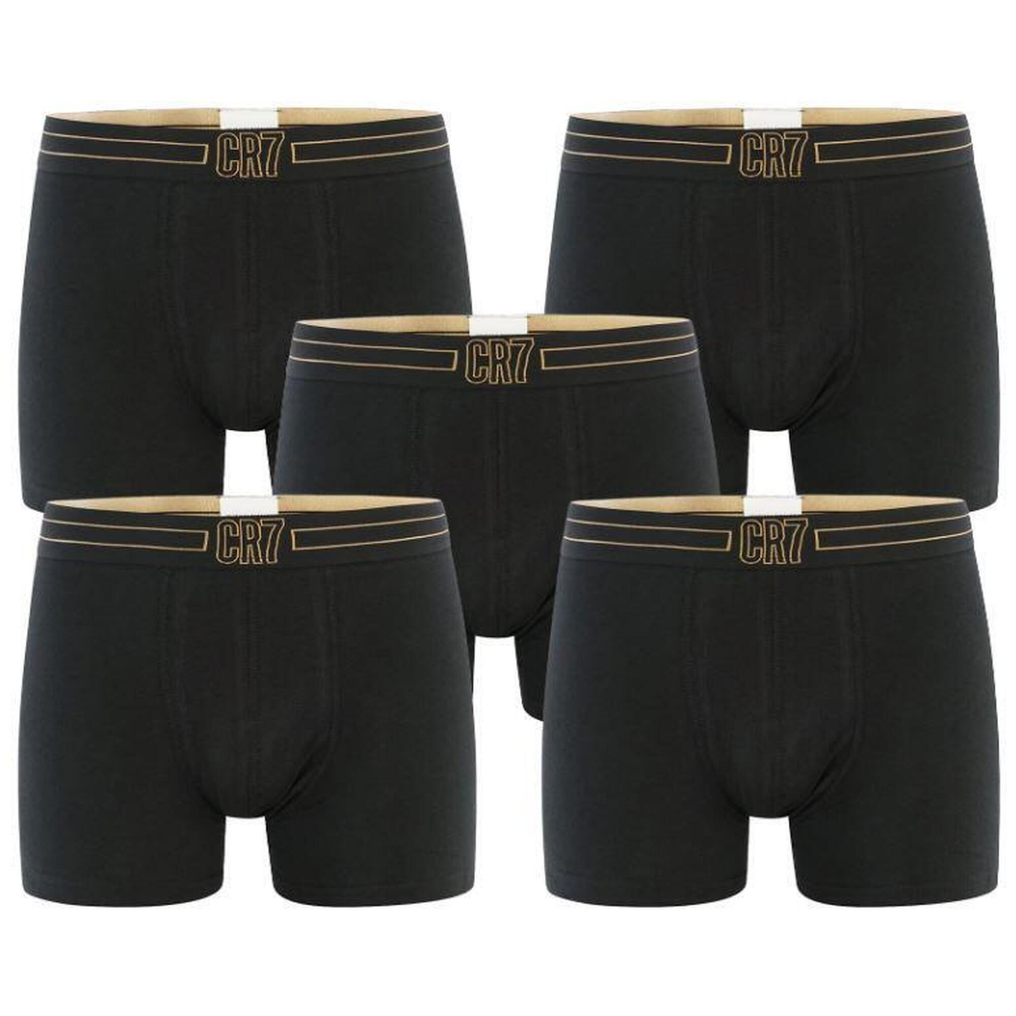 CR7 Cristiano Ronaldo Bokserki 5-pack – Czarny/Złoty  Rozmiar M