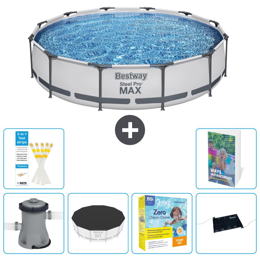 BESTWAY Basen Steel Pro MAX Okrągły - 366x76 cm - 7-częściowy S234