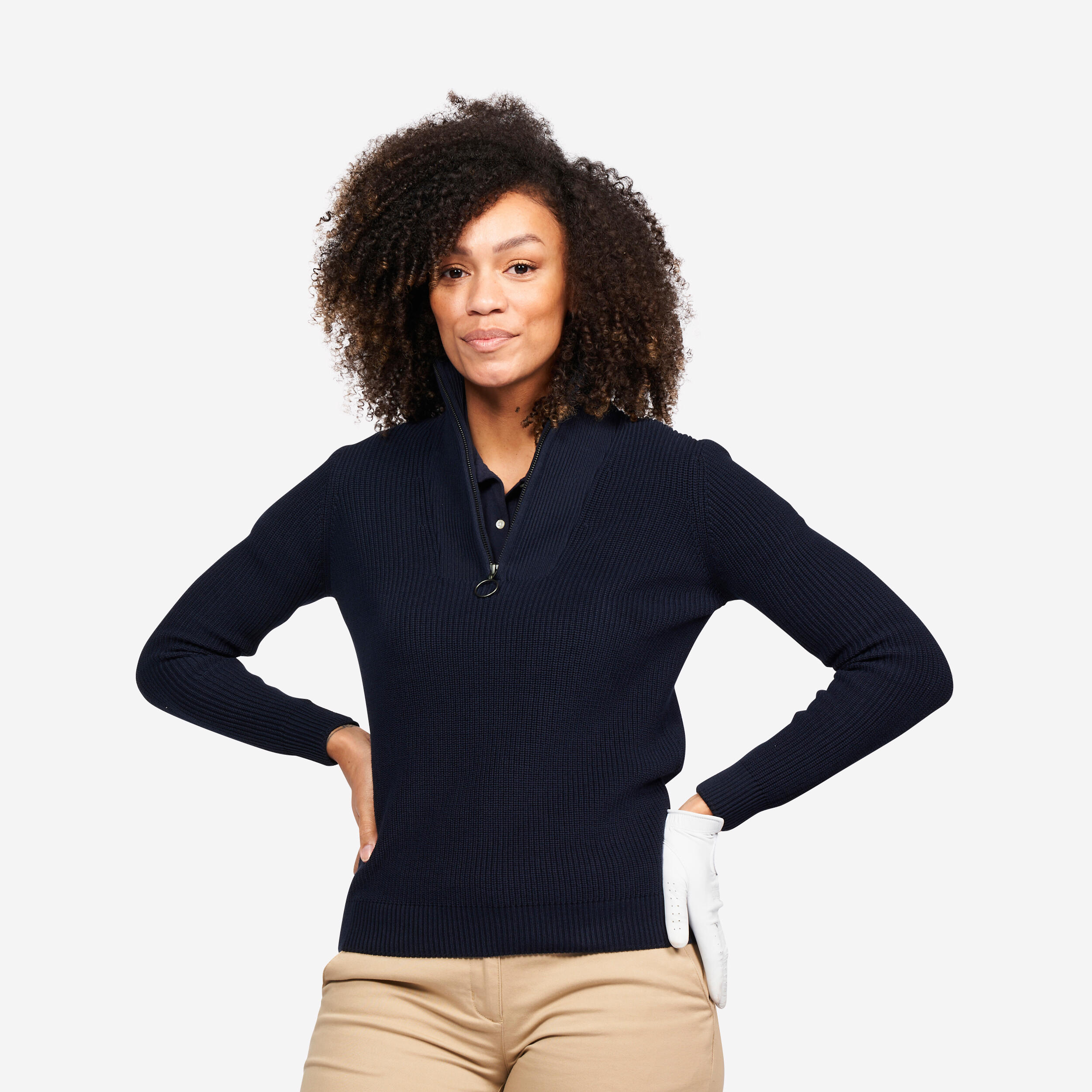 Sweter do golfa damski MW500