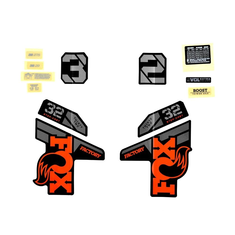 Zestaw naklejek transferowych Fox 2021, 32 SC, F-S, Logo, Fork