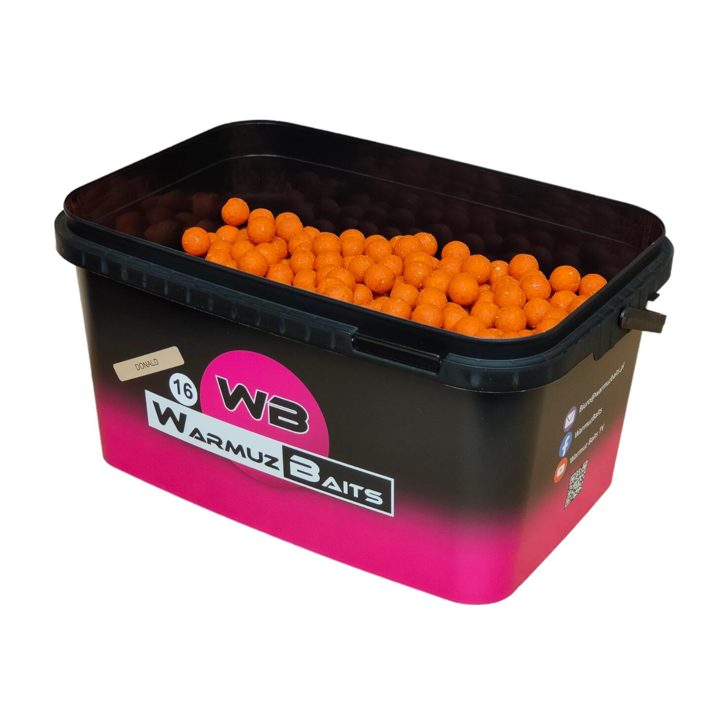 Kulki zanętowe 16mm Warmuz Baits Wiadro 3kg DONALD