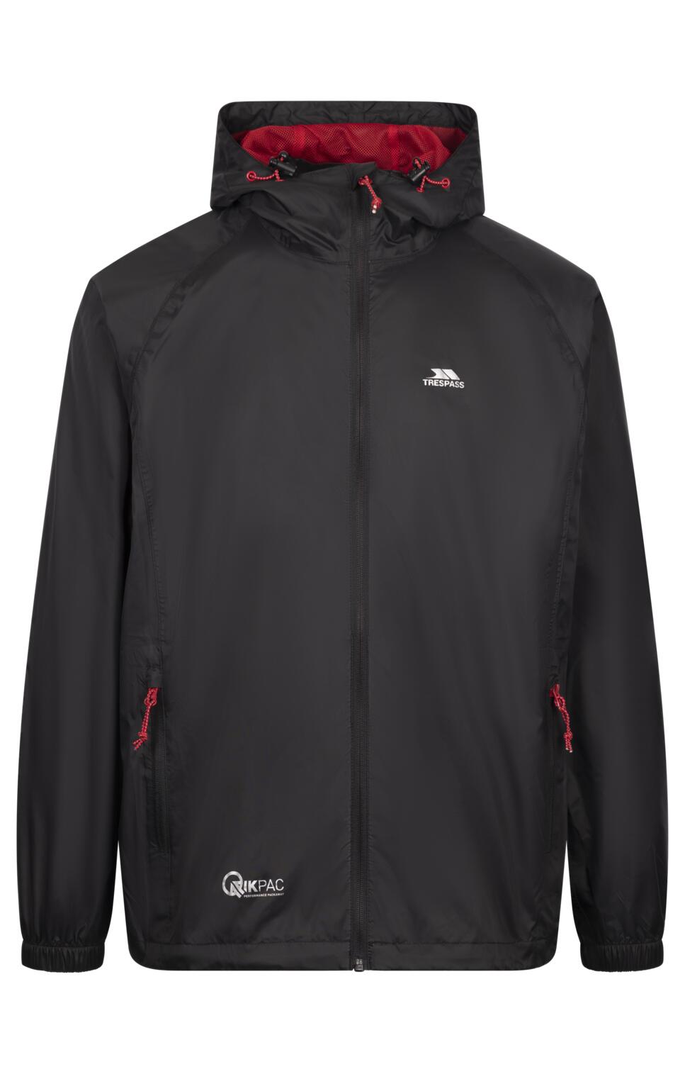Kurtka Trespass Qikpac - unisex Packaway Jkt Czarny/czerwony