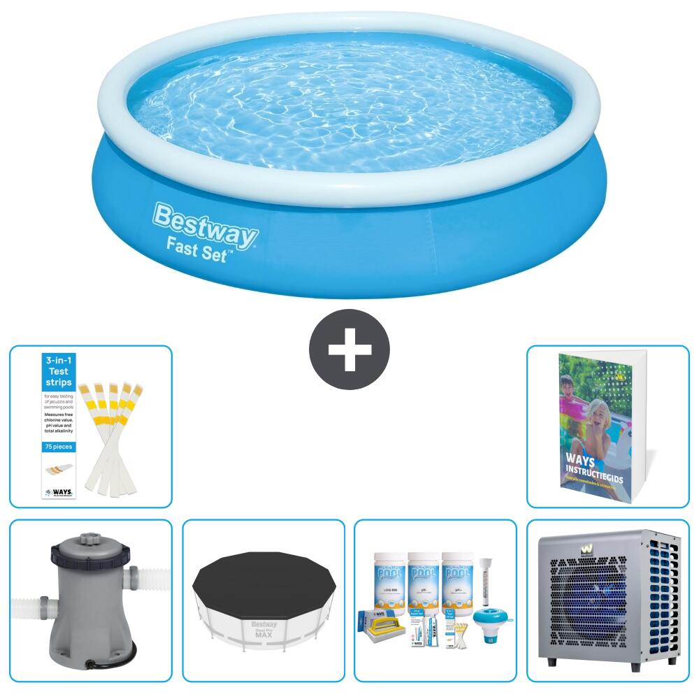 BESTWAY Basen Fast Set Okrągły - 366x76 cm - 7-częściowy S264