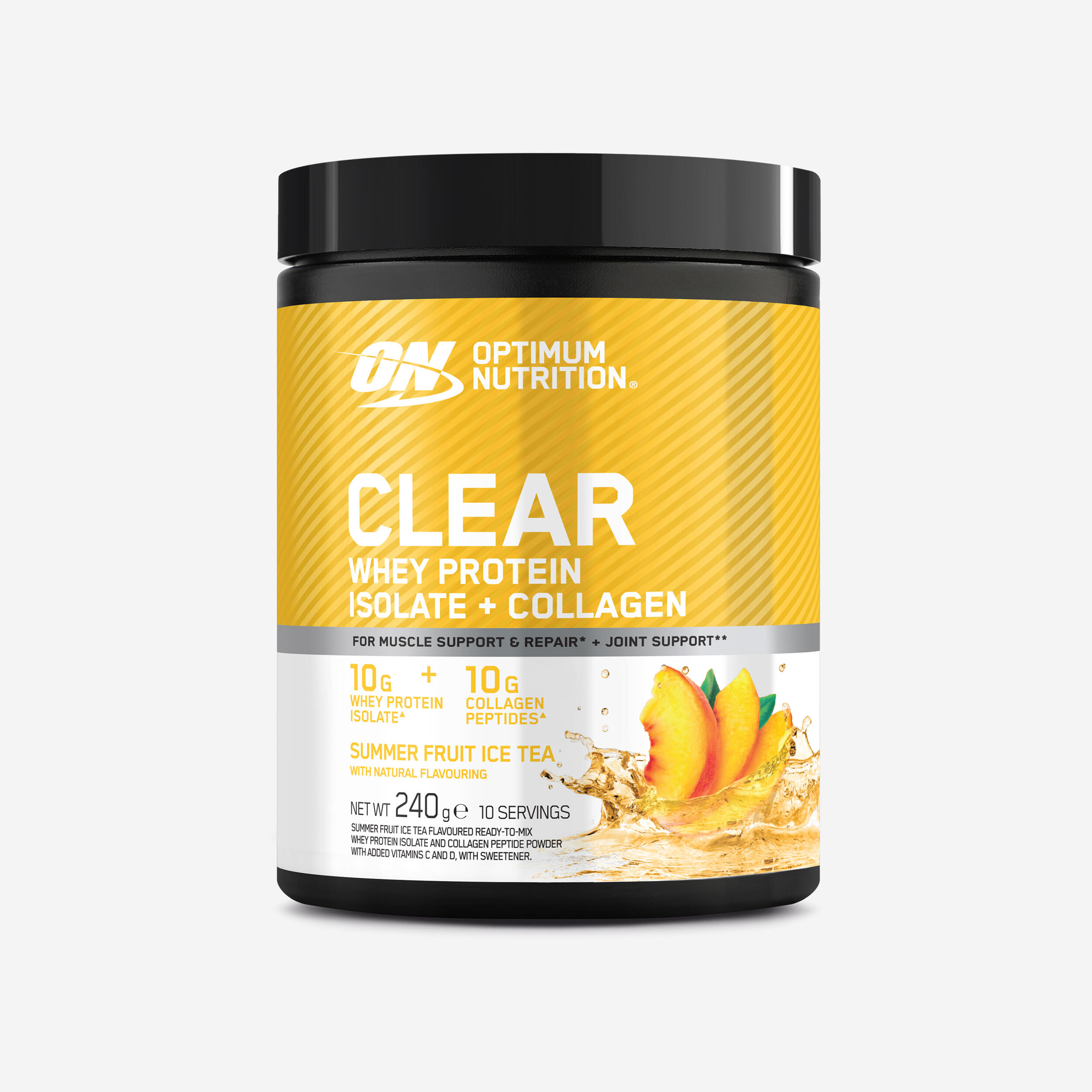 Czysty izolat serwatki z kolagenem, Ice Tea, 240 g