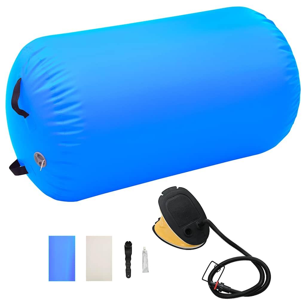VidaXL Nadmuchiwana Rolka Gimnastyczna 100x60 cm PVC Niebieska