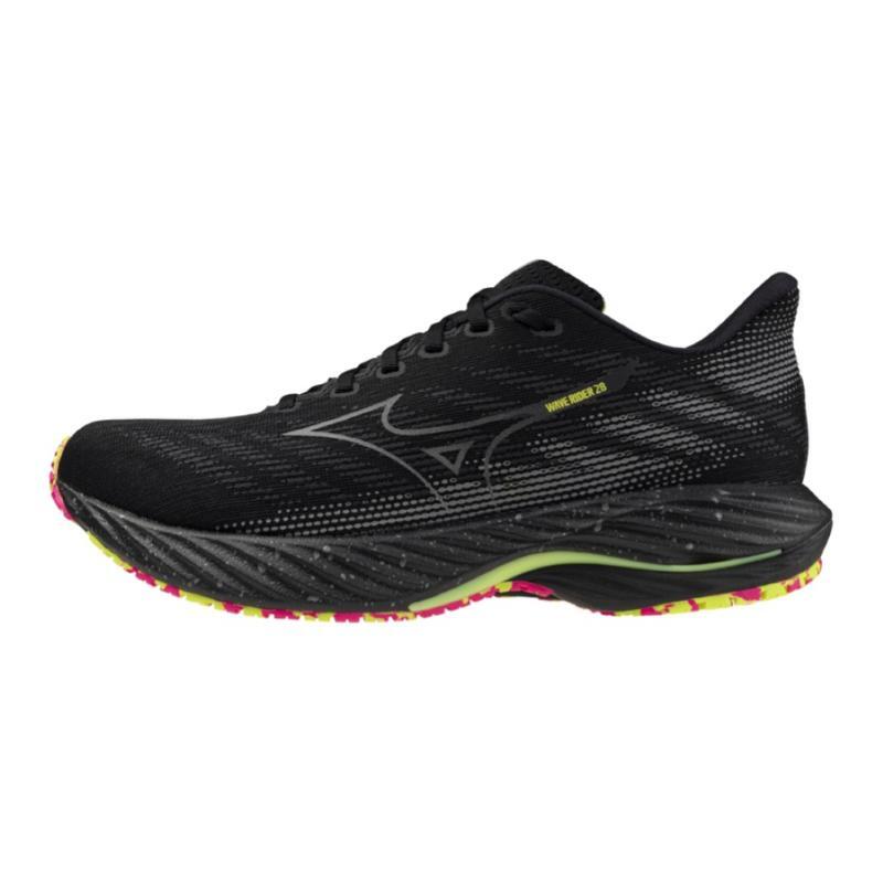 Buty do biegania męskie Mizuno Wave Rider 28 black/silver/sunny lime