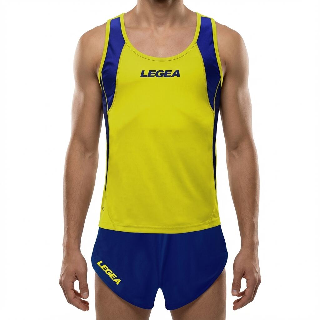 Męski Zestaw Biegowy Kit Marathon Żółto-Niebieski