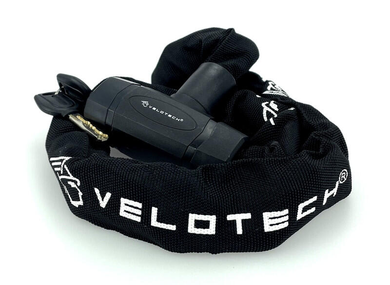 Zamek rowerowy łańcuchowy Velotech 0,8x90 cm czarny