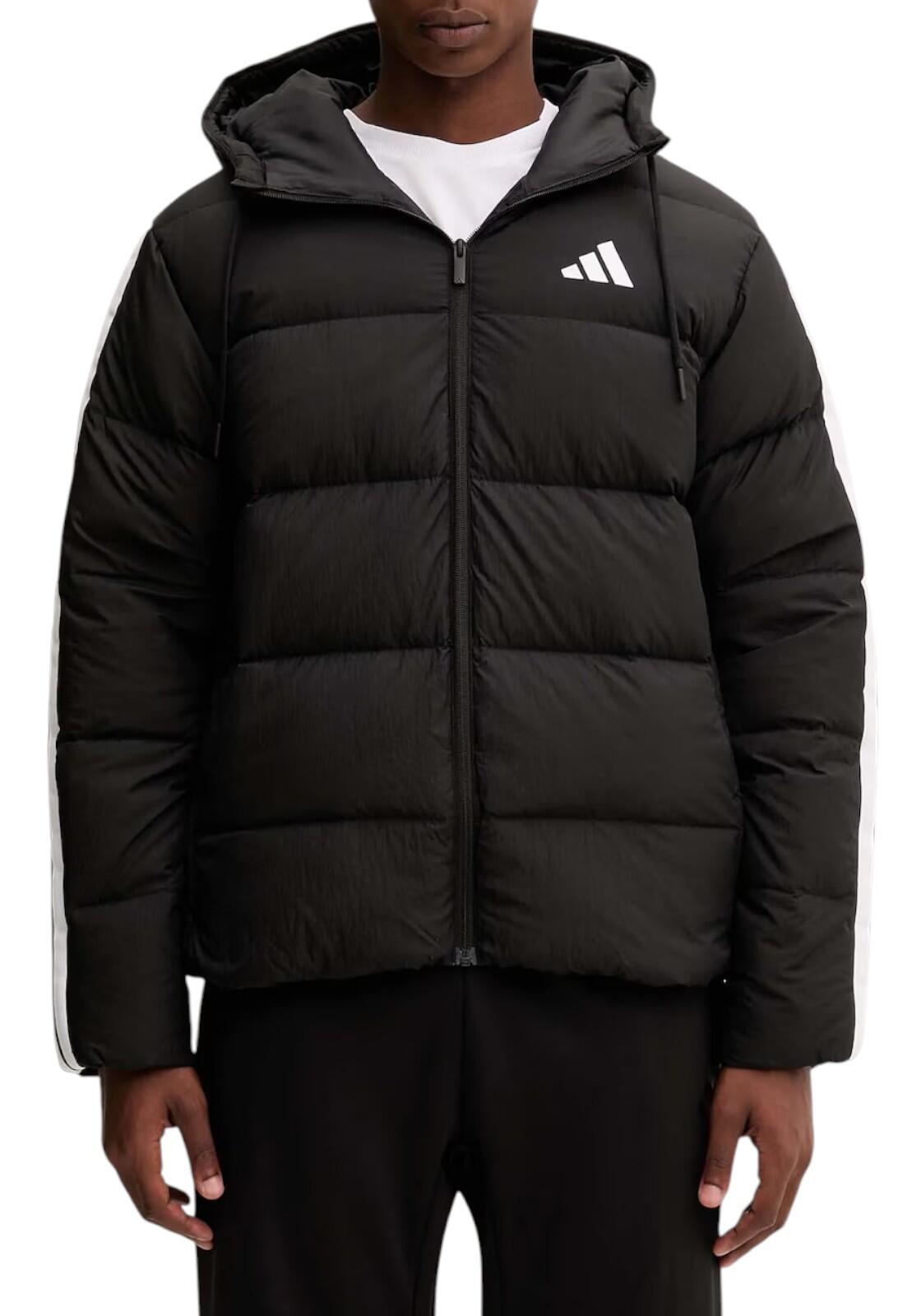 Kurtka męska ADIDAS Essentials Climawarm 3 Stripes Puffer Down Hooded