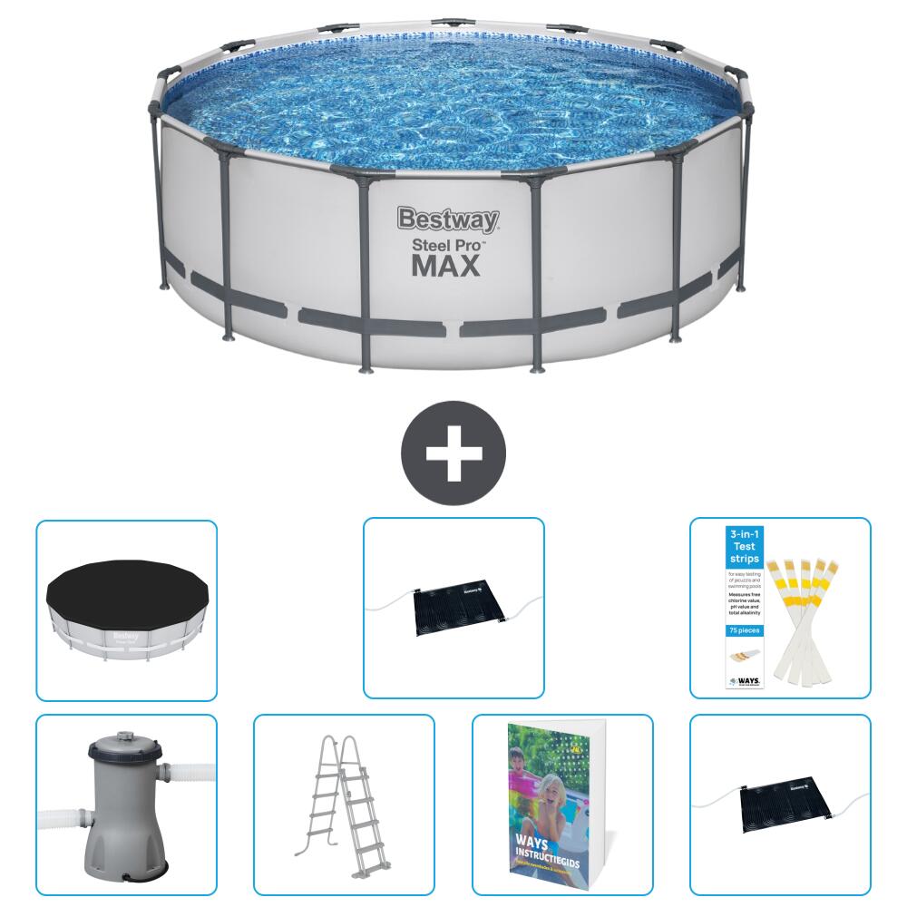 BESTWAY Basen Steel Pro MAX Okrągły - 427x84 cm - 8-częściowy S562