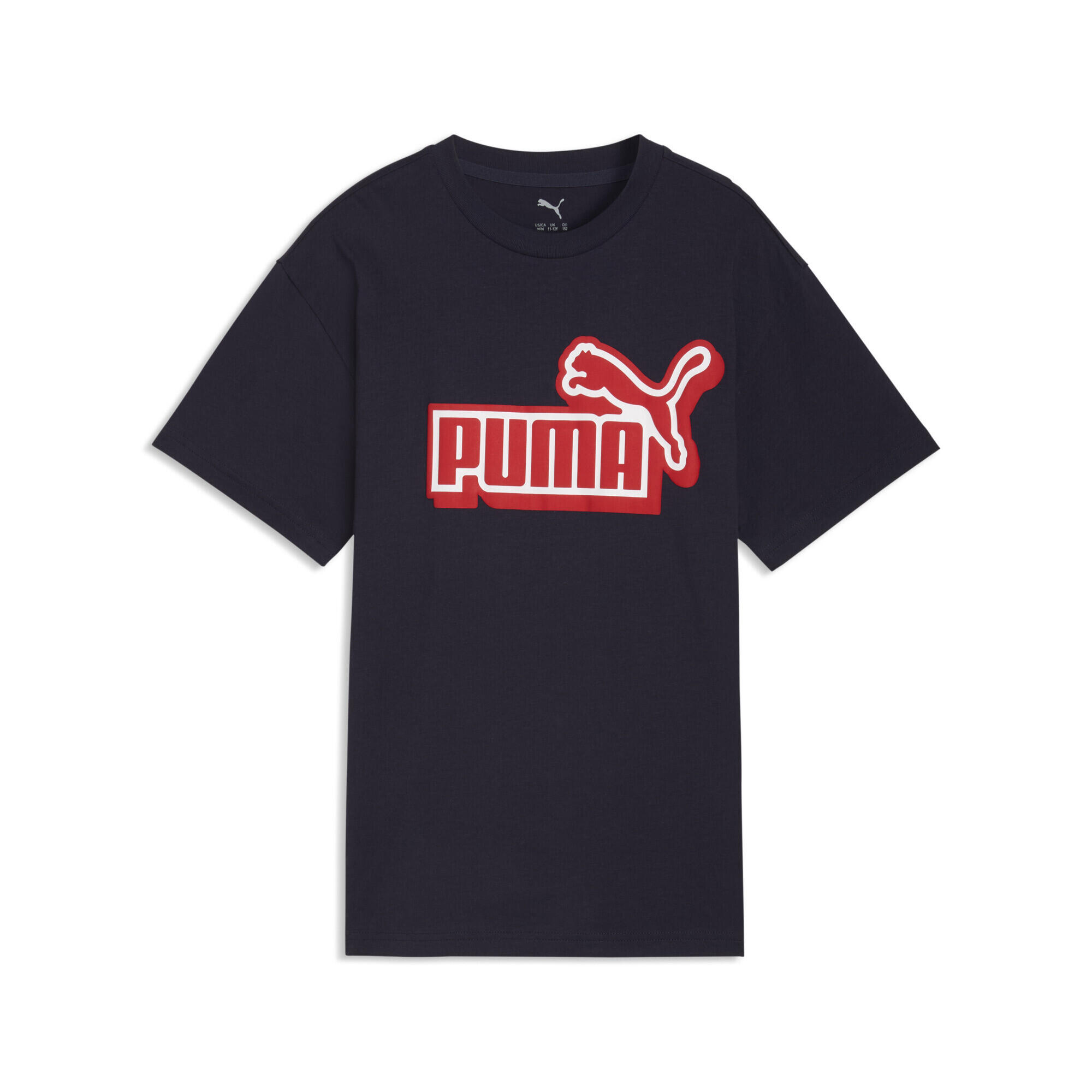 Młodzieżowa koszulka o luźnym kroju Essentials Logo Lab z grafiką PUMA