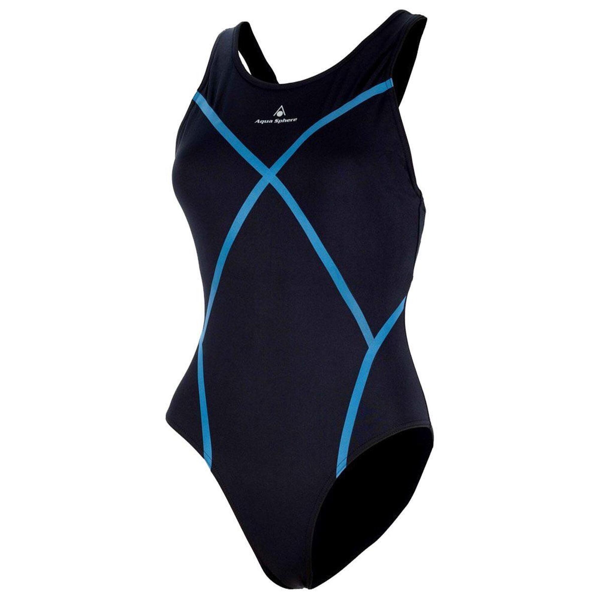 Strój Kąpielowy Aqua Sphere Capri – Czarno-Niebieski – Rozmiar 34
