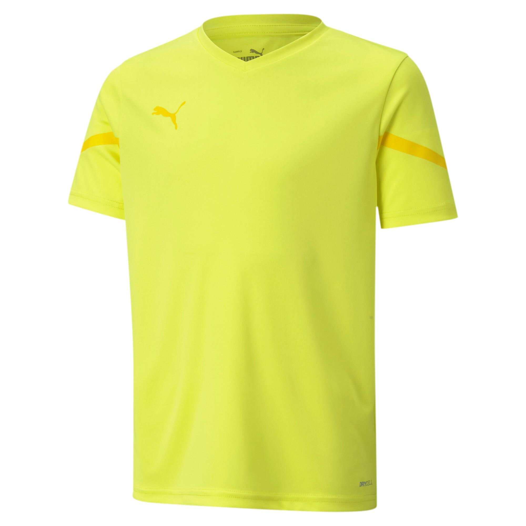Dziecięca koszulka Puma Teamflash Flou w kolorze żółtym