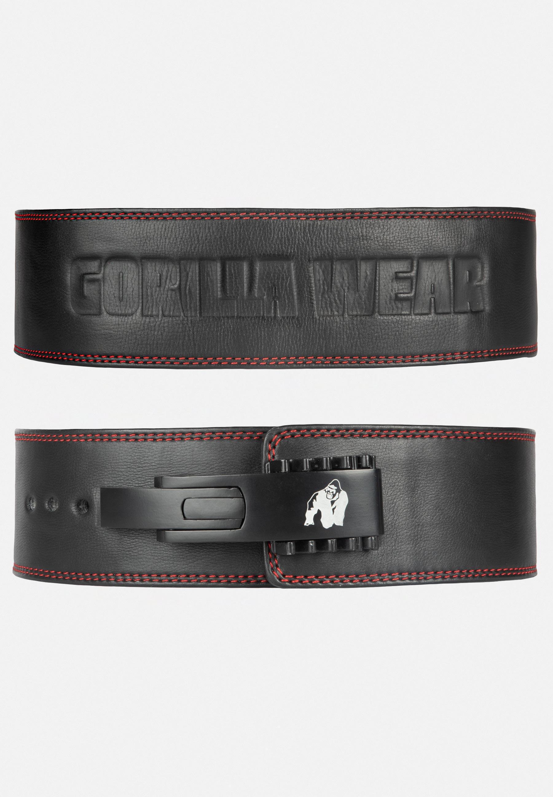 4 Inch Premium Leather Lever Belt - Czarny