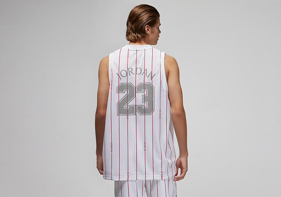 Koszulka męska nike air jordan essentials all over printed jersey white