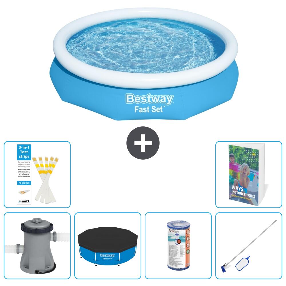 BESTWAY Basen Fast Set Okrągły - 305x66 cm - 7-częściowy S304