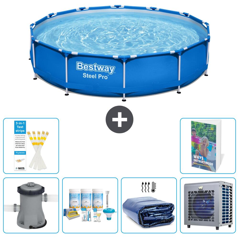 BESTWAY Basen Steel Pro Okrągły - 366x76 cm - 7-częściowy S302