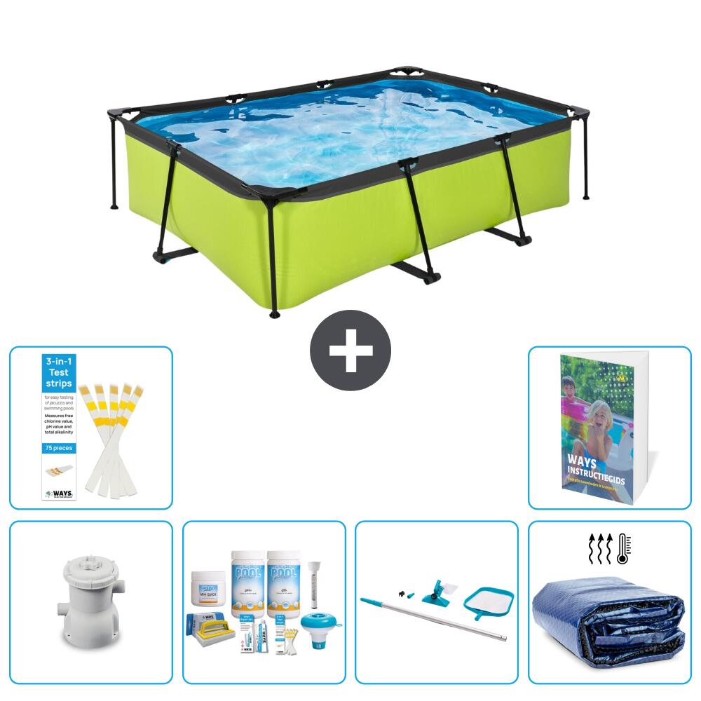 EXIT TOYS Basen Prostokątny - 220x150x65 cm - 7-częściowy S267