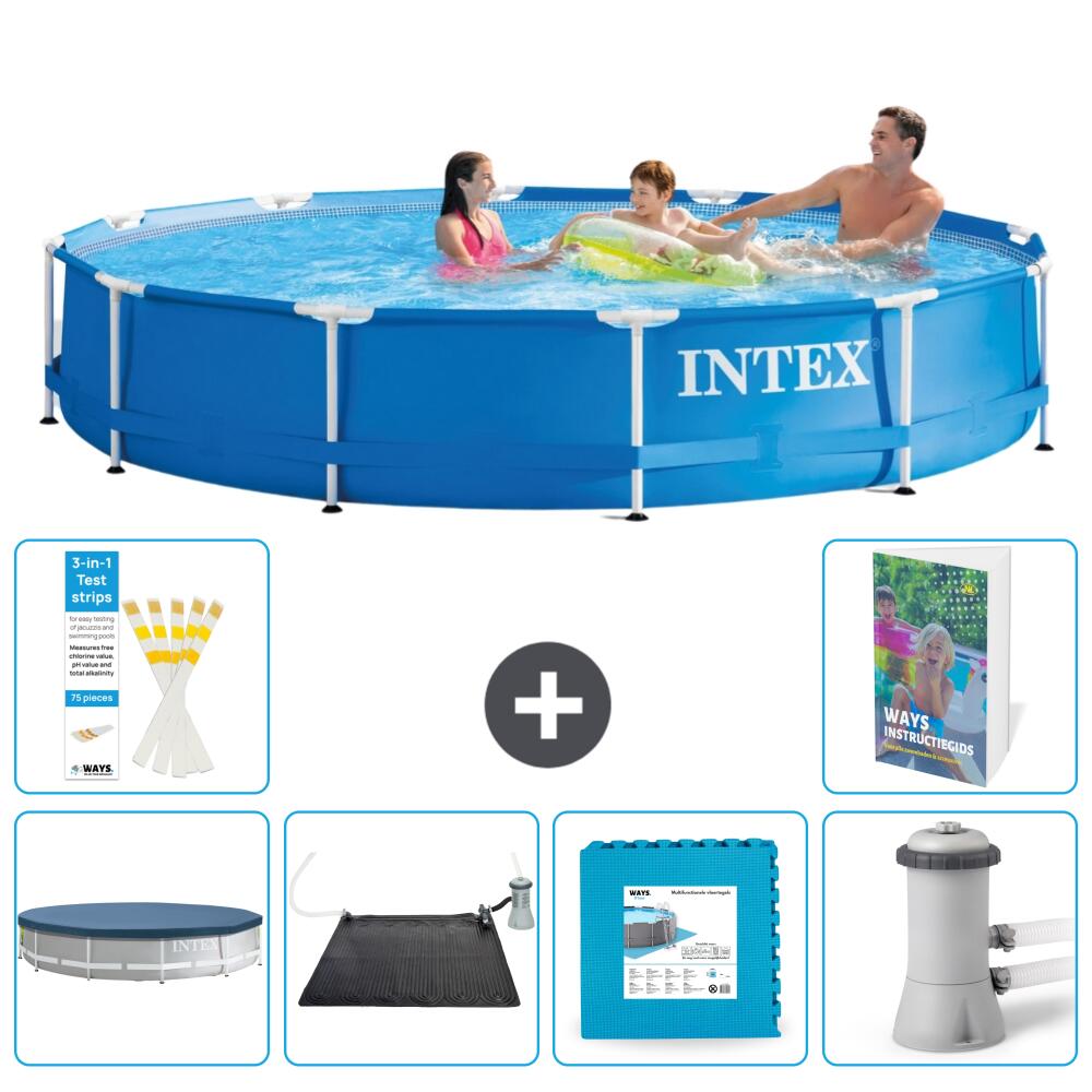 INTEX Basen ze stelażem Okrągły - 366x76 cm - 7-częściowy S99