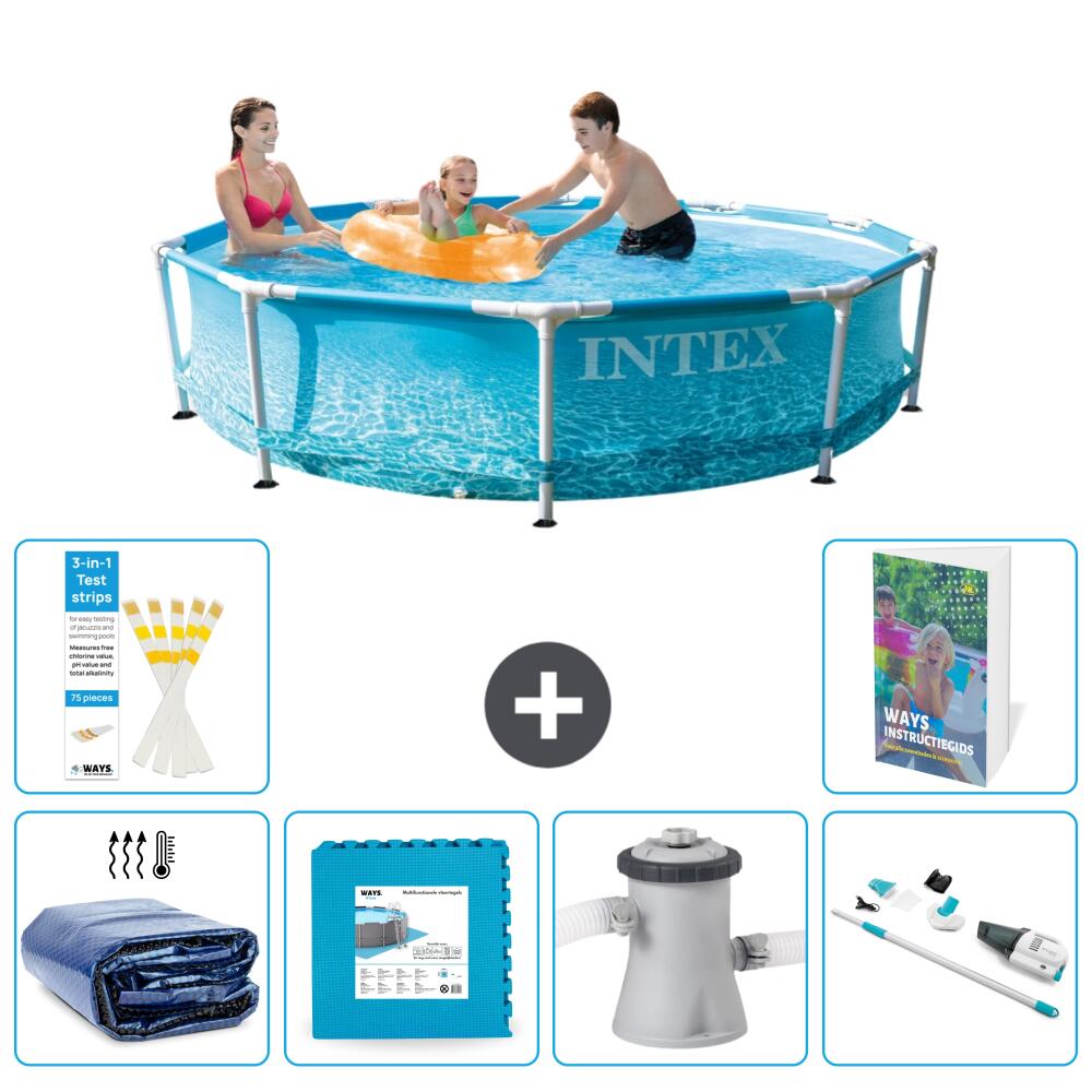 INTEX Basen ze stelażem Okrągły - 305x76 cm - 7-częściowy S145
