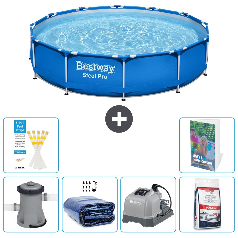 BESTWAY Basen Steel Pro Okrągły - 366x76 cm - 7-częściowy S329