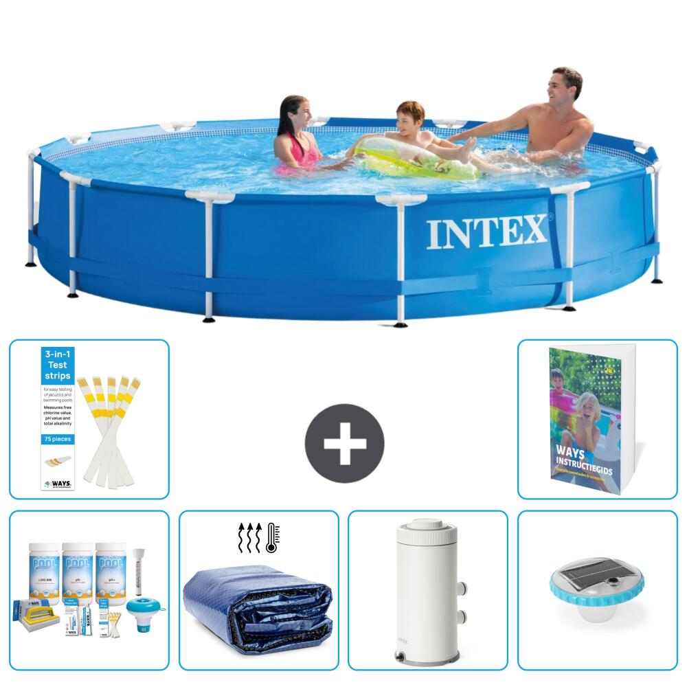INTEX Basen ze stelażem Okrągły - 366x76 cm - 7-częściowy S54